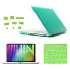 ENKAY for MacBook Pro 13.3 inch (US Version) / A1278 4 in 1 Frosted Hard Shell Plastic Protective Case with Screen Protector & Keyboard Guard & Anti-dust Plugs(Green) - 1