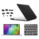 ENKAY for MacBook Pro 15.4 inch (US Version) / A1286 4 in 1 Frosted Hard Shell Plastic Protective Case with Screen Protector & Keyboard Guard & Anti-dust Plugs(Black) - 1