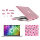 ENKAY for MacBook Pro 13.3 inch (US Version) / A1278 4 in 1 Crystal Hard Shell Plastic Protective Case with Screen Protector & Keyboard Guard & Anti-dust Plugs(Pink) - 1