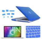 ENKAY for MacBook Pro 15.4 inch (US Version) / A1286 4 in 1 Crystal Hard Shell Plastic Protective Case with Screen Protector & Keyboard Guard & Anti-dust Plugs(Dark Blue) - 1