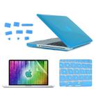 ENKAY for MacBook Pro 15.4 inch (US Version) / A1286 4 in 1 Crystal Hard Shell Plastic Protective Case with Screen Protector & Keyboard Guard & Anti-dust Plugs(Blue) - 1