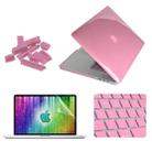 ENKAY for MacBook Pro Retina 13.3 inch (US Version) / A1425 / A1502 4 in 1 Crystal Hard Shell Plastic Protective Case with Screen Protector & Keyboard Guard & Anti-dust Plugs(Pink) - 1
