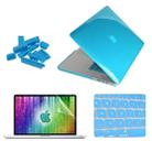 ENKAY for MacBook Pro Retina 13.3 inch (US Version) / A1425 / A1502 4 in 1 Crystal Hard Shell Plastic Protective Case with Screen Protector & Keyboard Guard & Anti-dust Plugs(Blue) - 1