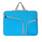 Double Pocket Zip Handbag Laptop Bag for Macbook Air 13 inch(Dark Blue) - 1