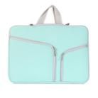Double Pocket Zip Handbag Laptop Bag for Macbook Air 13 inch(Green) - 1