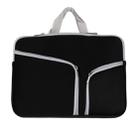 Double Pocket Zip Handbag Laptop Bag for Macbook Pro 15 inch(Black) - 1