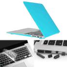 ENKAY for Macbook Air 11.6 inch (US Version) / A1370 / A1465 Hat-Prince 3 in 1 Frosted Hard Shell Plastic Protective Case with Keyboard Guard & Port Dust Plug(Blue) - 1