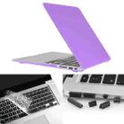 ENKAY for Macbook Air 11.6 inch (US Version) / A1370 / A1465 Hat-Prince 3 in 1 Frosted Hard Shell Plastic Protective Case with Keyboard Guard & Port Dust Plug(Purple) - 1