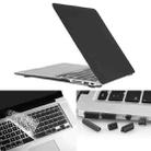 ENKAY for Macbook Air 13.3 inch (US Version) / A1369 / A1466 Hat-Prince 3 in 1 Frosted Hard Shell Plastic Protective Case with Keyboard Guard & Port Dust Plug(Black) - 1