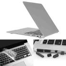 ENKAY for Macbook Air 13.3 inch (US Version) / A1369 / A1466 Hat-Prince 3 in 1 Frosted Hard Shell Plastic Protective Case with Keyboard Guard & Port Dust Plug(Silver) - 1