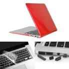 ENKAY for Macbook Air 13.3 inch (US Version) / A1369 / A1466 Hat-Prince 3 in 1 Crystal Hard Shell Plastic Protective Case with Keyboard Guard & Port Dust Plug(Red) - 1