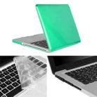 ENKAY for Macbook Pro 13.3 inch (US Version) / A1278 Hat-Prince 3 in 1 Crystal Hard Shell Plastic Protective Case with Keyboard Guard & Port Dust Plug(Green) - 1