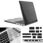 ENKAY for Macbook Pro Retina 13.3 inch (US Version) / A1425 / A1502 Hat-Prince 3 in 1 Crystal Hard Shell Plastic Protective Case with Keyboard Guard & Port Dust Plug(Black) - 1