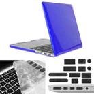 ENKAY for Macbook Pro Retina 13.3 inch (US Version) / A1425 / A1502 Hat-Prince 3 in 1 Crystal Hard Shell Plastic Protective Case with Keyboard Guard & Port Dust Plug(Dark Blue) - 1