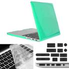 ENKAY for Macbook Pro Retina 13.3 inch (US Version) / A1425 / A1502 Hat-Prince 3 in 1 Crystal Hard Shell Plastic Protective Case with Keyboard Guard & Port Dust Plug(Green) - 1