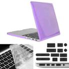 ENKAY for Macbook Pro Retina 13.3 inch (US Version) / A1425 / A1502 Hat-Prince 3 in 1 Crystal Hard Shell Plastic Protective Case with Keyboard Guard & Port Dust Plug(Purple) - 1