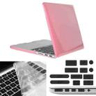 ENKAY for Macbook Pro Retina 15.4 inch (US Version) / A1398 Hat-Prince 3 in 1 Crystal Hard Shell Plastic Protective Case with Keyboard Guard & Port Dust Plug(Pink) - 1