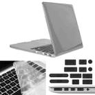 ENKAY for Macbook Pro Retina 15.4 inch (US Version) / A1398 Hat-Prince 3 in 1 Crystal Hard Shell Plastic Protective Case with Keyboard Guard & Port Dust Plug(Grey) - 1