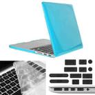 ENKAY for Macbook Pro Retina 15.4 inch (US Version) / A1398 Hat-Prince 3 in 1 Crystal Hard Shell Plastic Protective Case with Keyboard Guard & Port Dust Plug(Blue) - 1
