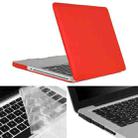 ENKAY for Macbook Pro 13.3 inch (US Version) / A1278 Hat-Prince 3 in 1 Frosted Hard Shell Plastic Protective Case with Keyboard Guard & Port Dust Plug(Red) - 1