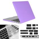 ENKAY for Macbook Pro Retina 15.4 inch (US Version) / A1398 Hat-Prince 3 in 1 Frosted Hard Shell Plastic Protective Case with Keyboard Guard & Port Dust Plug(Purple) - 1