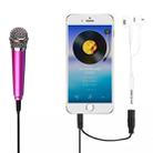 3.5mm Male + 3.5mm Female Ports Mini Household Mobile Phone Sing Song Metal Condenser Microphone, Compatible with IOS / Android System(Magenta) - 1
