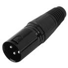 3 Pin XLR Male Plug Microphone Connector Adapter(Black) - 1