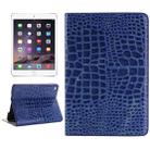 Crocodile Texture Horizontal Flip Smart Leather Case with Holder & Card Slots & Wallet for iPad Mini 4(Blue) - 1