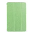 Silk Texture Horizontal Flip Leather Case with Three-Folding Holder for iPad mini 4(Green) - 2