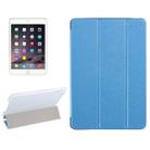 Silk Texture Horizontal Flip Leather Case with Three-Folding Holder for iPad mini 4(Blue) - 1