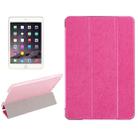 Silk Texture Horizontal Flip Leather Case with Three-Folding Holder for iPad mini 4(Magenta) - 1