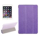 Silk Texture Horizontal Flip Leather Case with Three-Folding Holder for iPad mini 4(Purple) - 1