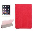 Silk Texture Horizontal Flip Leather Case with Three-Folding Holder for iPad mini 4(Red) - 1