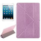 Transformers Style Silk Texture Horizontal Flip Solid Color Leather Case with Holder for iPad mini 4(Pink) - 1