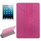 Transformers Style Silk Texture Horizontal Flip Solid Color Leather Case with Holder for iPad mini 4(Magenta) - 1
