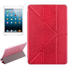 Transformers Style Silk Texture Horizontal Flip Solid Color Leather Case with Holder for iPad mini 4(Red) - 1