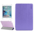 ENKAY Silk Texture Horizontal Flip Solid Color PU Leather Case with Three-folding Holder and & Sleep / Wake-up Function for iPad mini 4(Purple) - 1