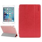 ENKAY Silk Texture Horizontal Flip Solid Color PU Leather Case with Three-folding Holder and & Sleep / Wake-up Function for iPad mini 4(Red) - 1