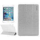 ENKAY Silk Texture Horizontal Flip Solid Color PU Leather Case with Three-folding Holder and & Sleep / Wake-up Function for iPad mini 4(Silver) - 1