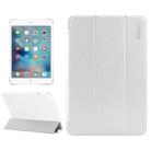 ENKAY Silk Texture Horizontal Flip Solid Color PU Leather Case with Three-folding Holder and & Sleep / Wake-up Function for iPad mini 4(White) - 1