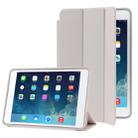 3-folding Naturally Treated Leather Smart Case with Sleep / Wake-up Function & Holder for iPad mini / mini 2 Retina(Grey) - 1