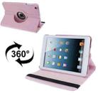360 Degree Rotatable Litchi Texture Leather Case with Holder for iPad mini 1 / 2 / 3 (Pink) - 1