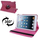360 Degree Rotatable Litchi Texture Leather Case with Holder for iPad mini 1 / 2 / 3 (Magenta) - 1