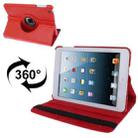 360 Degree Rotatable Litchi Texture Leather Case with Holder for iPad mini 1 / 2 / 3 (Red) - 1