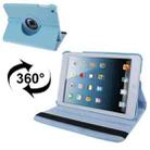 360 Degree Rotatable Litchi Texture Leather Case with Holder for iPad mini 1 / 2 / 3 (Baby Blue) - 1