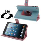 Lichee Texture 360 Degree Rotation Leather Case with  Sleep / Wake-up Function & 4 Gear Holder for iPad mini 1 / 2 / 3 (Blue) - 1