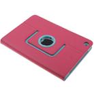 Lichee Texture 360 Degree Rotation Leather Case with Sleep / Wake-up Function & 4 Gear Holder for iPad mini 1 / 2 / 3 (Magenta) - 5