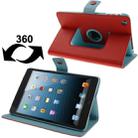 Lichee Texture 360 Degree Rotation Leather Case with Sleep / Wake-up Function & 4 Gear Holder for iPad mini 1 / 2 / 3 (Red) - 1