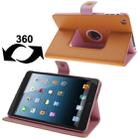 Lichee Texture 360 Degree Rotation Leather Case with Sleep / Wake-up Function & 4 Gear Holder for iPad mini 1 / 2 / 3 (Yellow) - 1