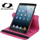 360 Degree Rotation Leather Case with Holder for iPad mini 1 / 2 / 3 (Magenta) - 1